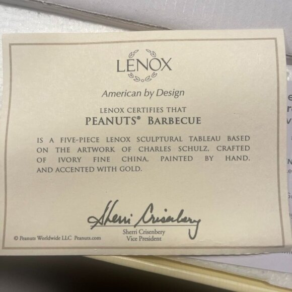 Lenox Peanuts Barbecue 5-Piece Sculptural Tableau NWB COA - Picture 4 of 4